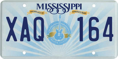 MS license plate XAQ164