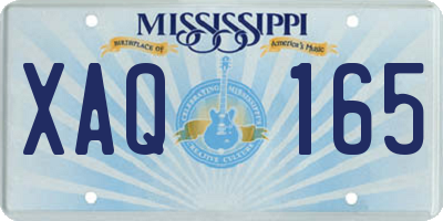 MS license plate XAQ165