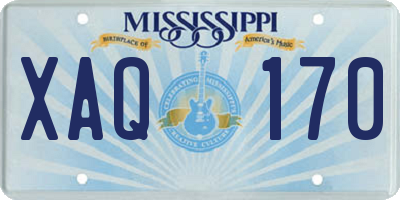MS license plate XAQ170