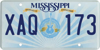 MS license plate XAQ173