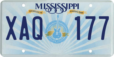 MS license plate XAQ177