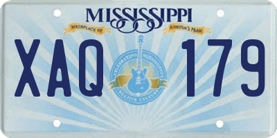 MS license plate XAQ179