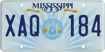 MS license plate XAQ184