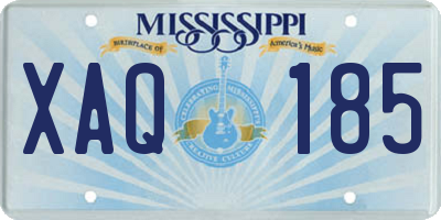 MS license plate XAQ185