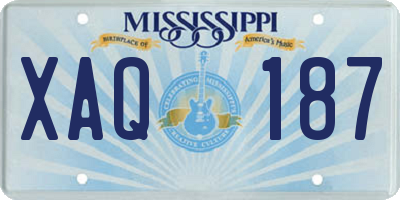 MS license plate XAQ187