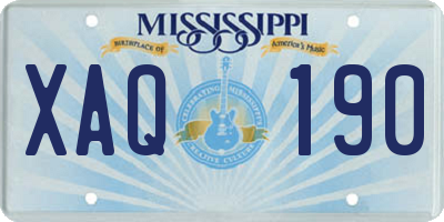MS license plate XAQ190