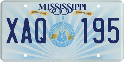 MS license plate XAQ195