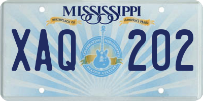MS license plate XAQ202