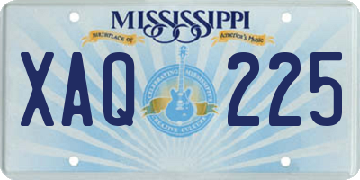 MS license plate XAQ225