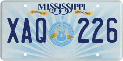 MS license plate XAQ226