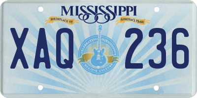 MS license plate XAQ236