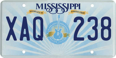 MS license plate XAQ238