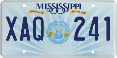 MS license plate XAQ241