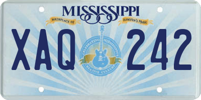 MS license plate XAQ242