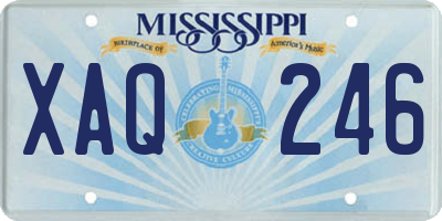 MS license plate XAQ246