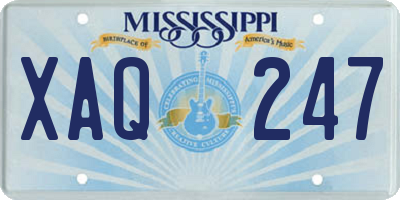MS license plate XAQ247