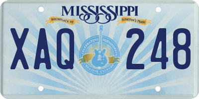 MS license plate XAQ248