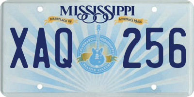 MS license plate XAQ256