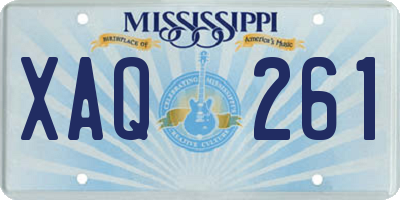 MS license plate XAQ261
