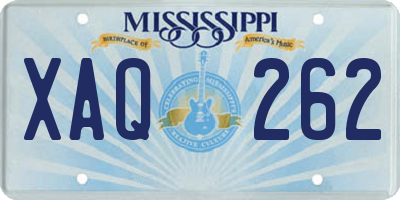 MS license plate XAQ262