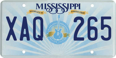 MS license plate XAQ265