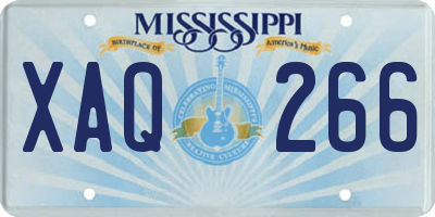 MS license plate XAQ266