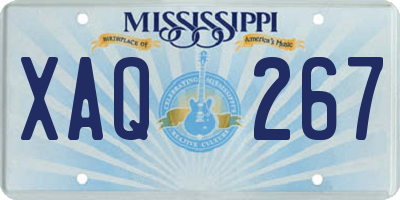 MS license plate XAQ267