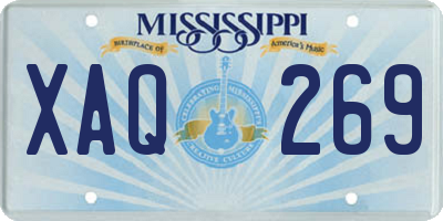 MS license plate XAQ269