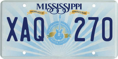 MS license plate XAQ270