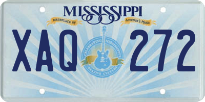 MS license plate XAQ272