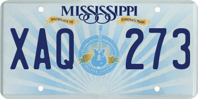 MS license plate XAQ273