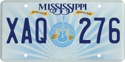 MS license plate XAQ276