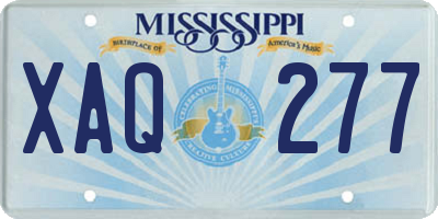 MS license plate XAQ277
