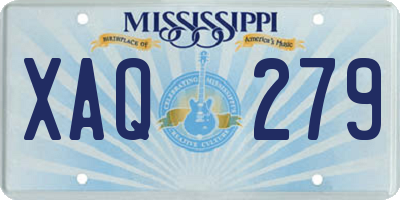 MS license plate XAQ279