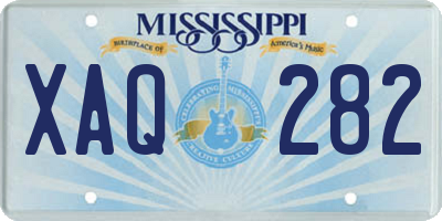 MS license plate XAQ282