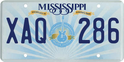 MS license plate XAQ286
