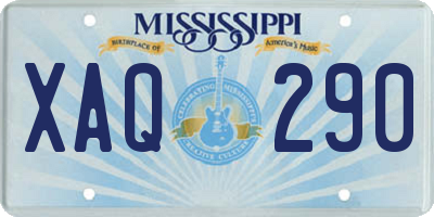 MS license plate XAQ290