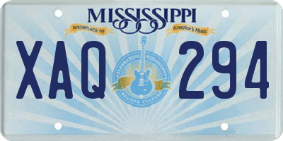 MS license plate XAQ294