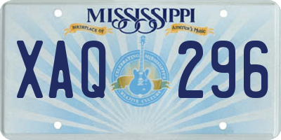 MS license plate XAQ296