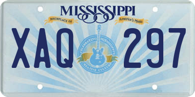 MS license plate XAQ297