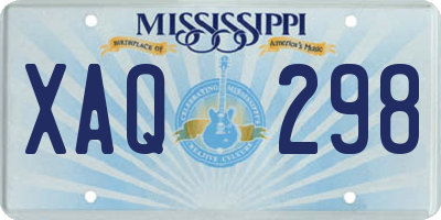 MS license plate XAQ298