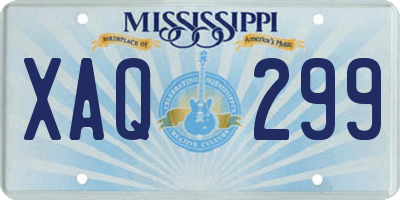 MS license plate XAQ299