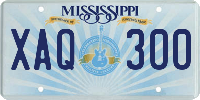 MS license plate XAQ300