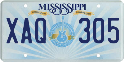 MS license plate XAQ305