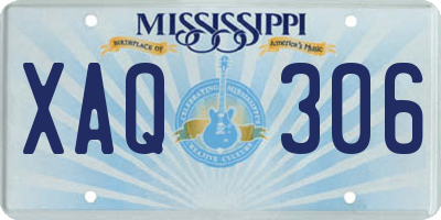MS license plate XAQ306