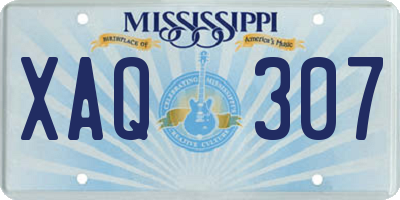 MS license plate XAQ307