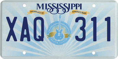 MS license plate XAQ311