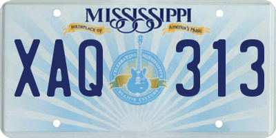 MS license plate XAQ313