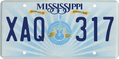 MS license plate XAQ317