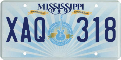 MS license plate XAQ318